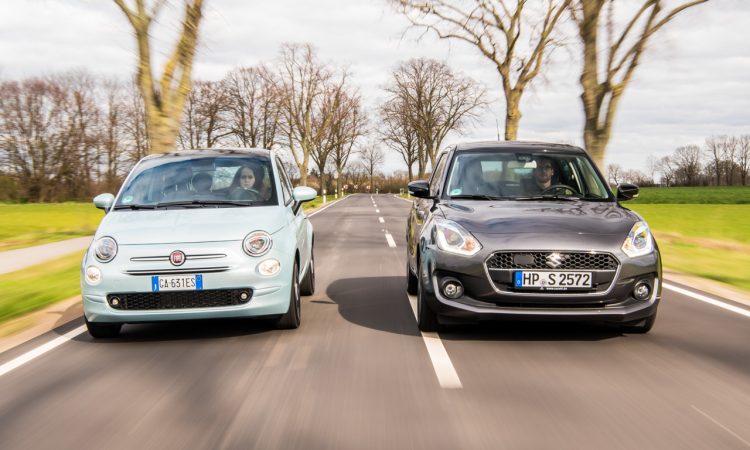 Suzuki Swift Hybrid und Fiat 500 Hybrid Mild Hybride im Test AUTOmativ.de Benjamin Brodbeck TITELBILD 1 750x450 - Mild-Hybride im Vergleich: Fiat 500 Hybrid vs. Suzuki Swift Hybrid